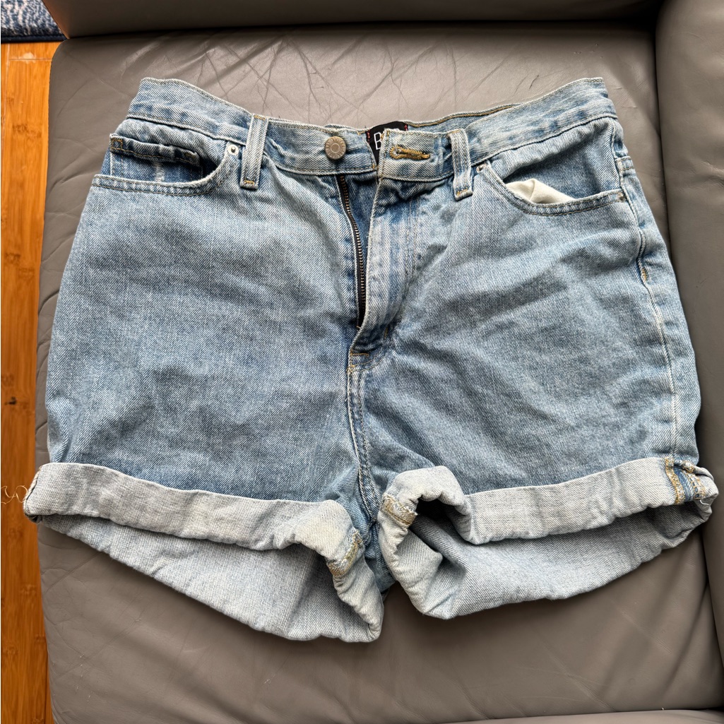 Bdg Blue Jean Shorts Distressed Cuffed High-Waisted